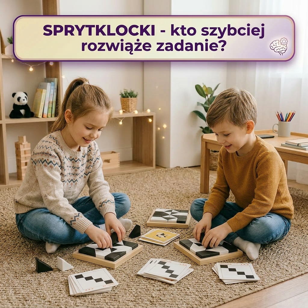 SPRYTKLOCKI — 80 poziomów logicznej zabawy. Od 3 do 99 lat.